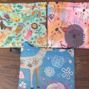 3 reusable fold up totes